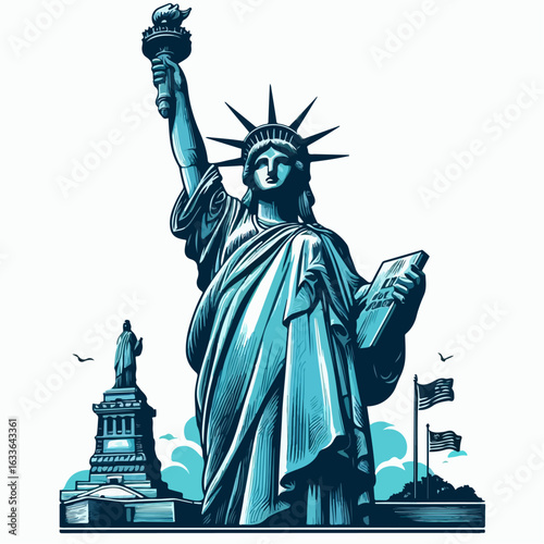 premium vector illustration of statue liberty