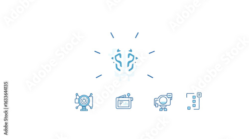 Abstract illustration of a brain with connected technology icons, suggesting innovative ideas.