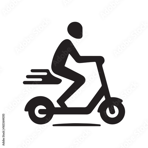 e scooter vector silhouette clip art logo design illustration. Transport icon set collections.