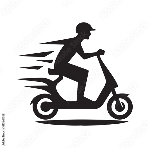 e scooter vector silhouette clip art logo design illustration. Transport icon set collections.