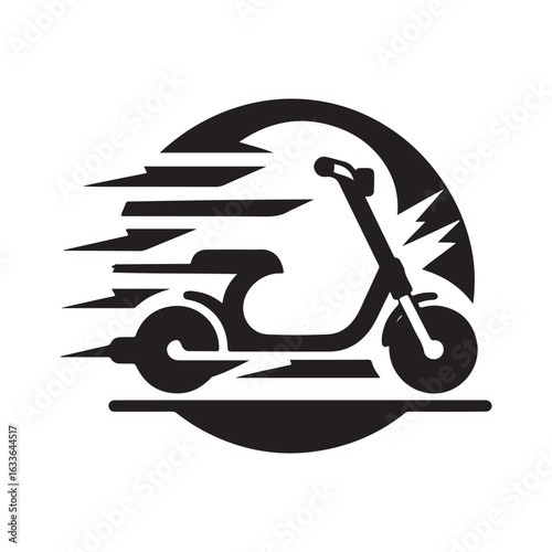 e scooter vector silhouette clip art logo design illustration. Transport icon set collections.