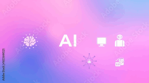 Illustrative graphic depicting the concept of Artificial Intelligence with related icons.