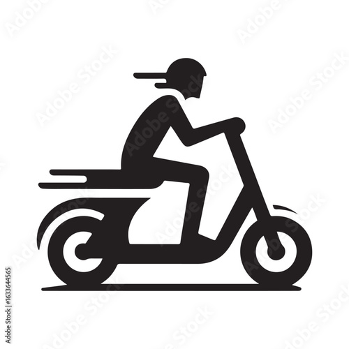 e scooter vector silhouette clip art logo design illustration. Transport icon set collections.