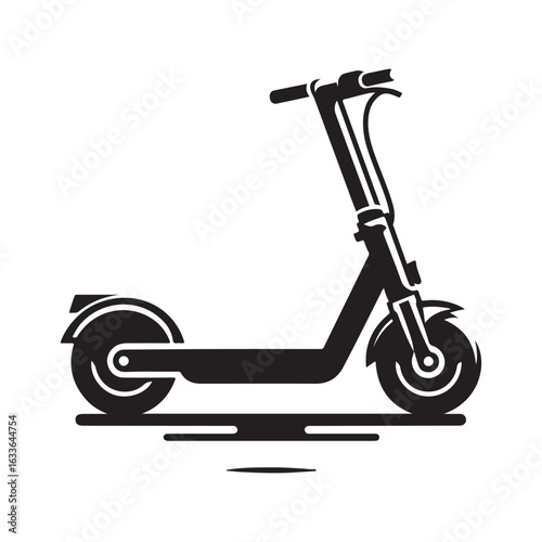 e scooter vector silhouette clip art logo design illustration. Transport icon set collections.