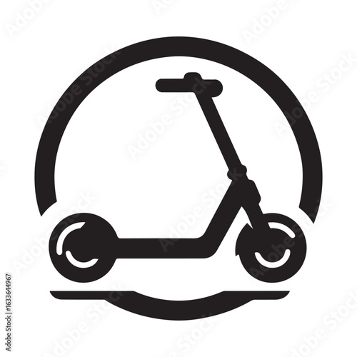 e scooter vector silhouette clip art logo design illustration. Transport icon set collections.