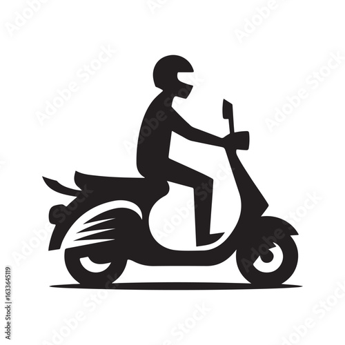 e scooter vector silhouette clip art logo design illustration. Transport icon set collections.