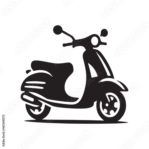 e scooter vector silhouette clip art logo design illustration. Transport icon set collections.