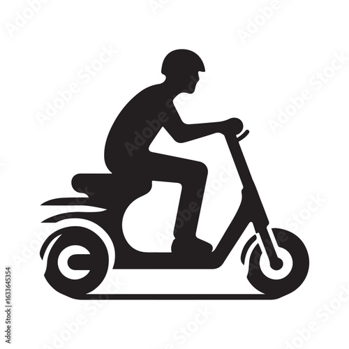 e scooter vector silhouette clip art logo design illustration. Transport icon set collections.