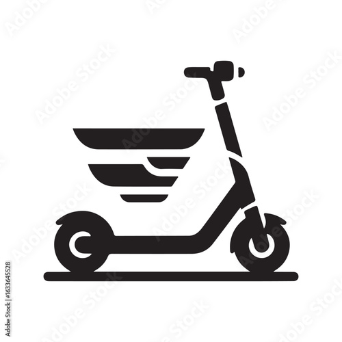 e scooter vector silhouette clip art logo design illustration. Transport icon set collections.