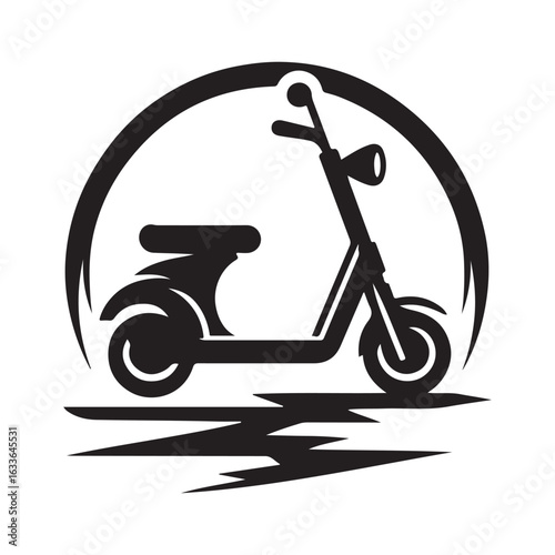 e scooter vector silhouette clip art logo design illustration. Transport icon set collections.