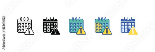 Deadline Alert Icon Set Multiple Style Collection