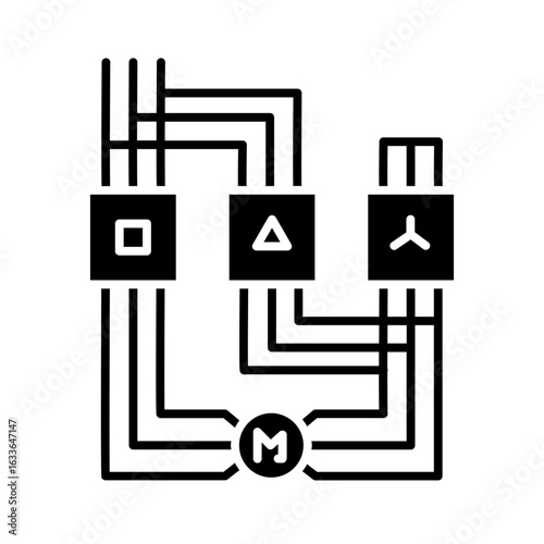 Star delta motor connection icon