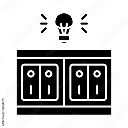 Lighting switch button icon
