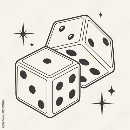 Double Six Dice Vector Logo
