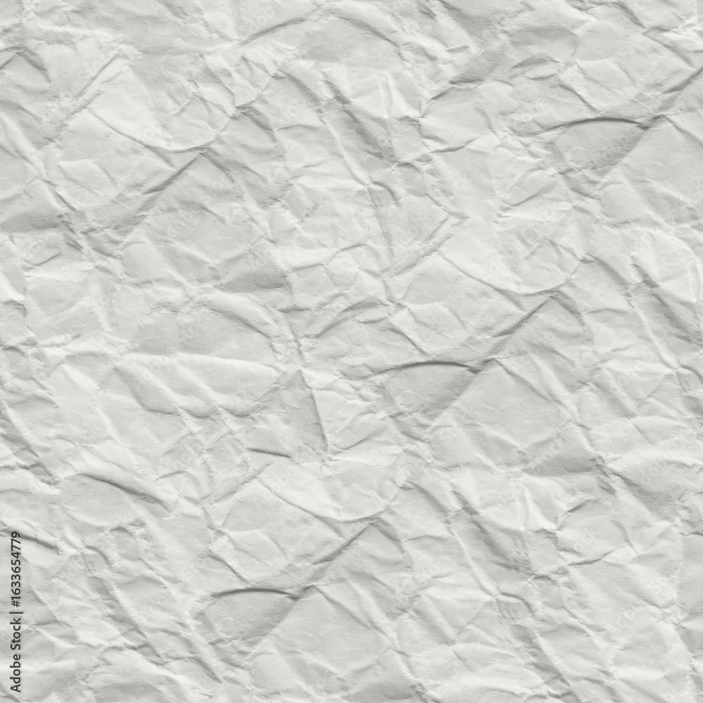Obraz premium Crumpled texture white seamless background ideal for creative projects and design applications