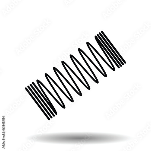 Flexible spring icon Logo symbol. Metal spiral flexible wire elastic spring vector icon. Vector illustration.