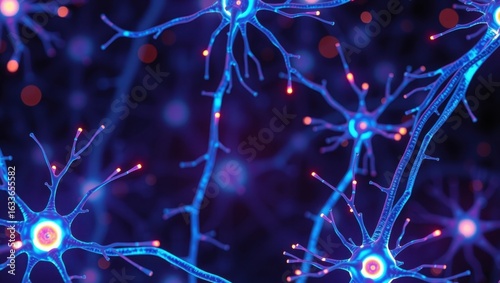 Neural Network Activity with Glowing Brain Connections, High-Resolution Concept Art	