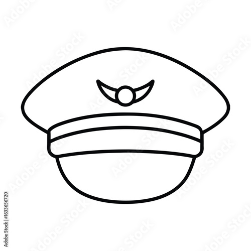 Stylized outline of a pilot s cap symbolizing aviation travel and professional flight careers