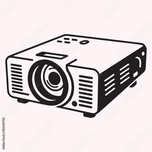 Projector Icon – Black and White Silhouette of Multimedia Device