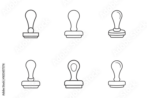 Illustration of Different Styles of Rubber Stamps for Business and Office Needs Ideal for Presentations or Web Design