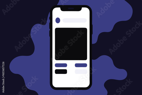 Clean and modern smartphone ui mockup with transparent white background