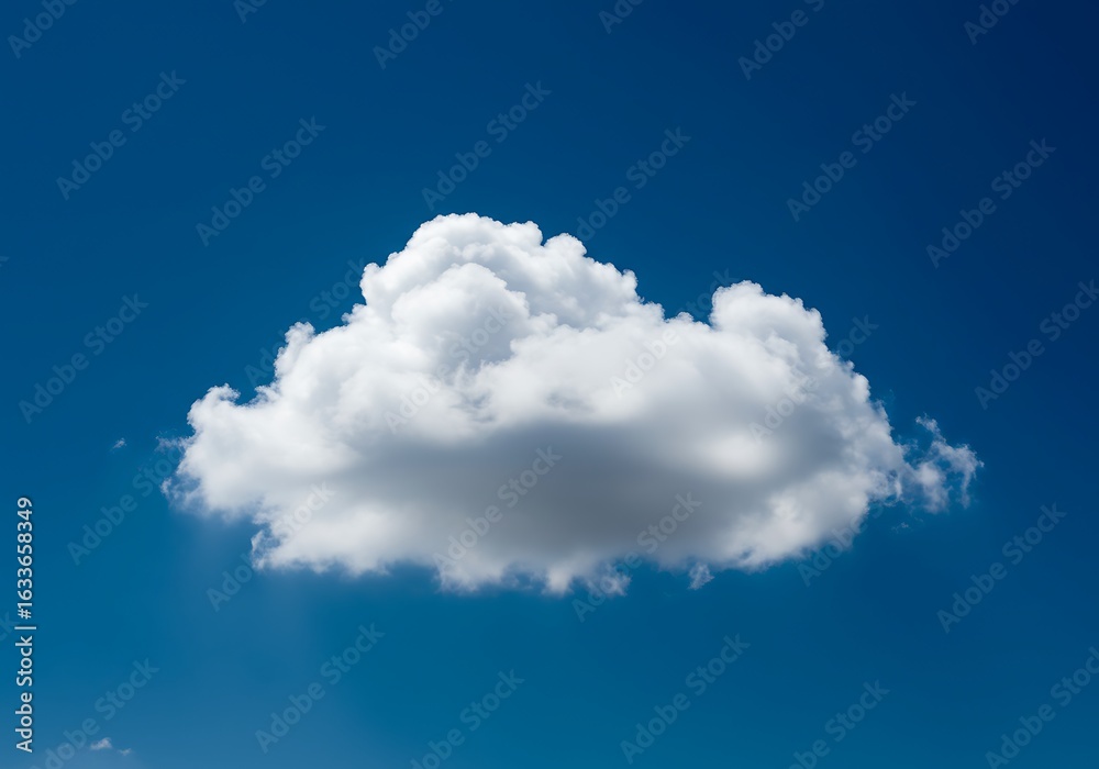 Obraz premium Single white cloud in blue sky