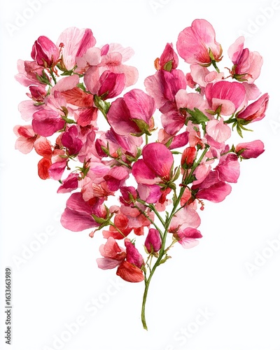 Delicate HeartShaped Arrangement of Pink and Red Rosebuds A Romantic Floral Display for Valentines Day or a Special