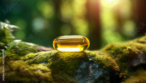 Omega-3 Healthy Supplement and Nutrition Concept
