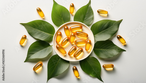 Omega-3 Healthy Supplement and Nutrition Concept