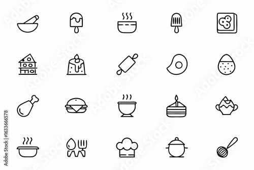 A delightful line art bundle portraying joyful kitchen moments in elegant minimalism. Perfect for culinary brands, recipe cards, and Instagram cooking reels.