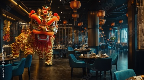 Wallpaper Mural Lion dance in upscale Chinese restaurant Torontodigital.ca