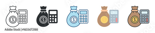 Budget Icon Set Multiple Style Collection