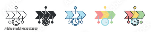 Timeline Icon Set Multiple Style Collection