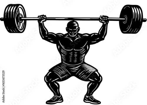 Weightlifter Overhead Silhouette