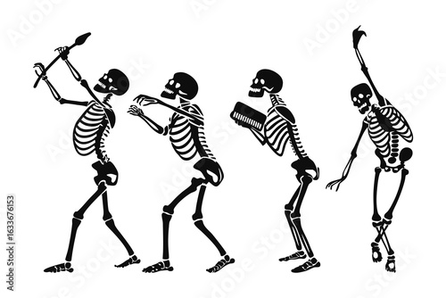 Evolution Skeleton Illustration Set