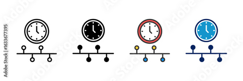 Timeline View Icon Set Multiple Style Collection