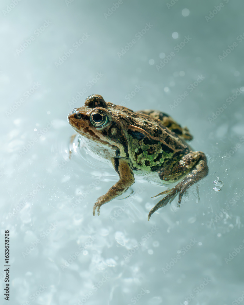 Fototapeta premium Studio Shot: Single Frog in Water