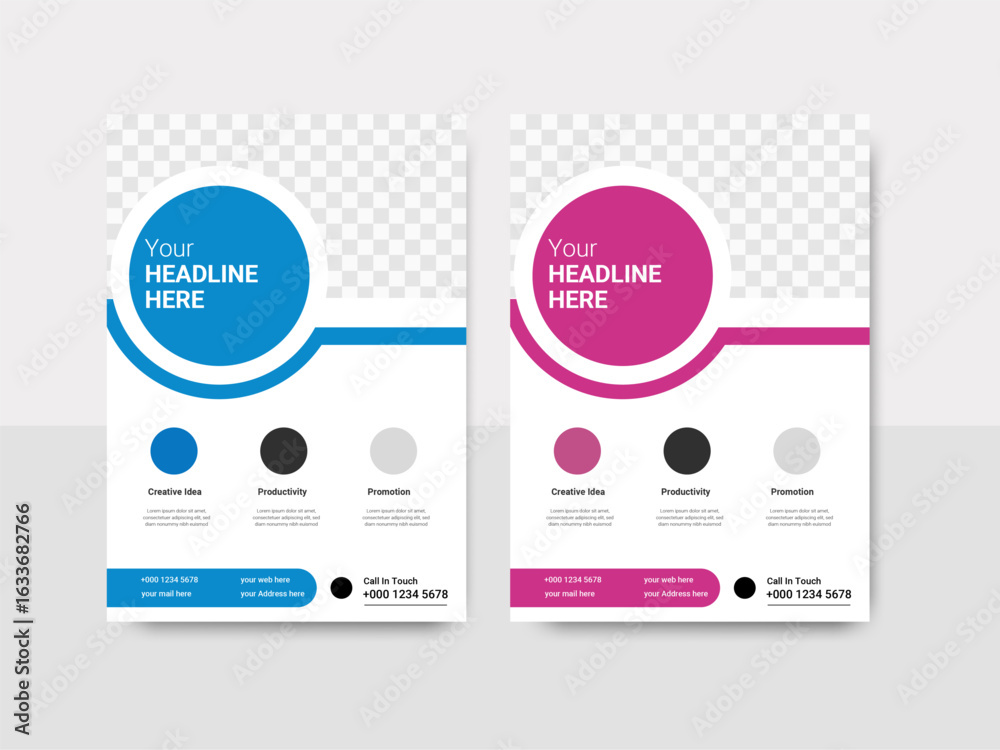 Fototapeta premium Creative Corporate & Business Flyer Brochure Template Design, abstract business flyer, vector template design.
