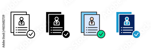 Cv Review Icon Set Multiple Style Collection