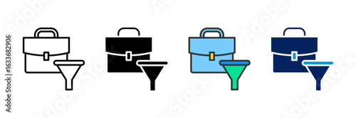 Job Filter Icon Set Multiple Style Collection