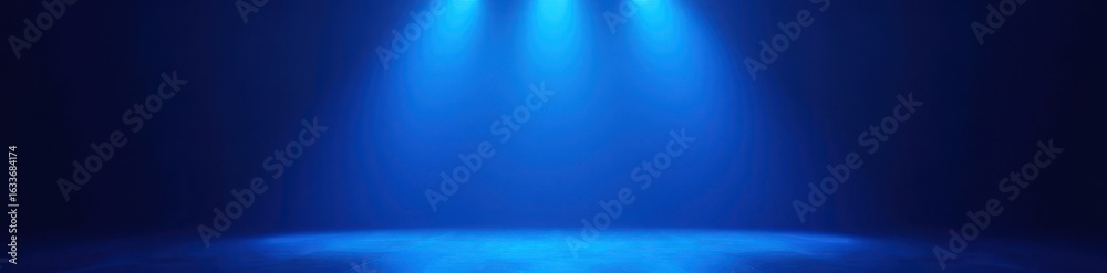 Obraz premium Intense blue stage lighting illuminates a blank space , empty, background