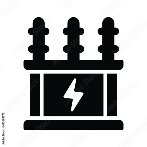 Visually engaging icon of transformer designed in glyph style