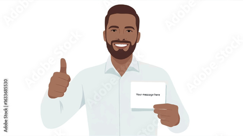 Minimalist illustration of a man in a white shirt on a white background