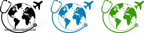 Global healthcare travel insurance medical tourism concept