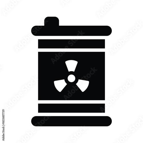 Well crafted glyph icon of toxic waste barrel