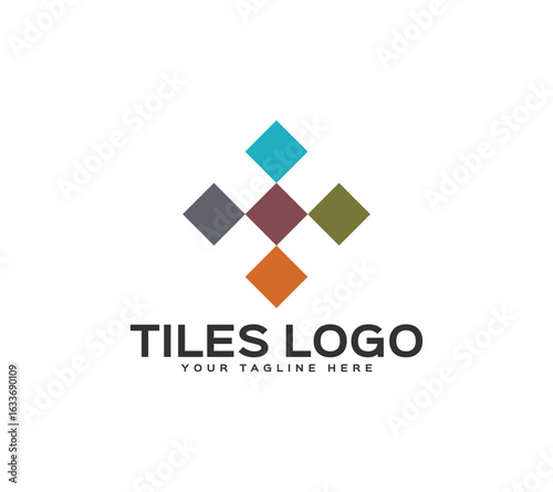 Tiles flooring logo design, Vector image