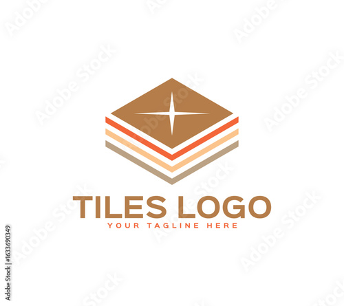 Tiles flooring logo design, Vector image