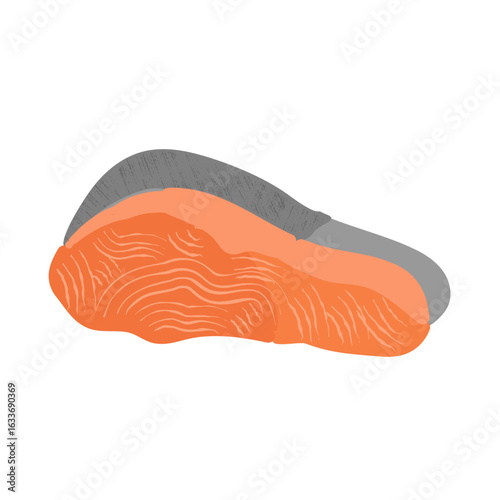 鮭の切り身　イラスト
