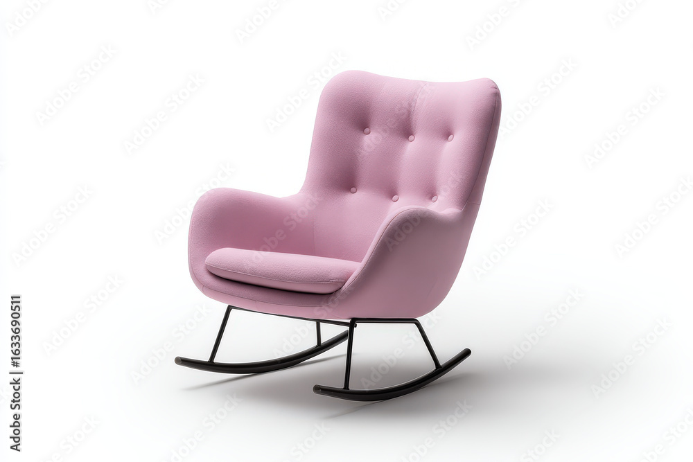 stylish rocking chair designed for  trends rests against clean solid background