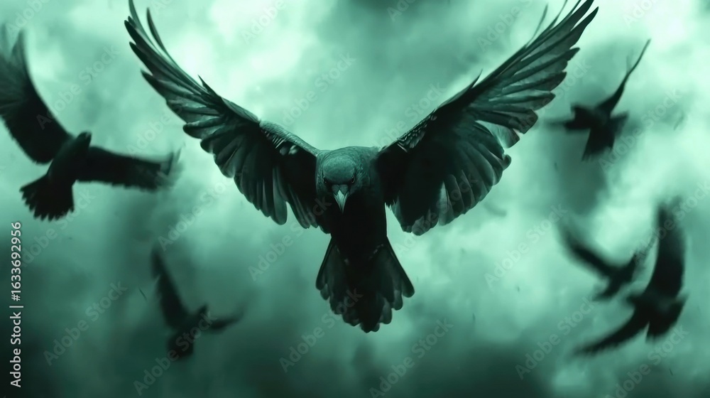 Fototapeta premium Raven in Flight
